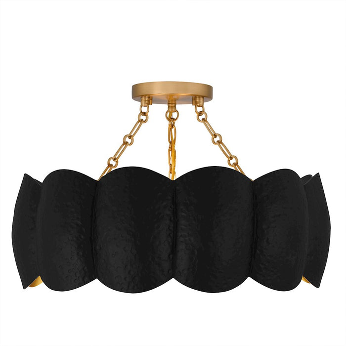 Quoizel Santana 4Light Semi-Flush Mount, Matte Black/Metal