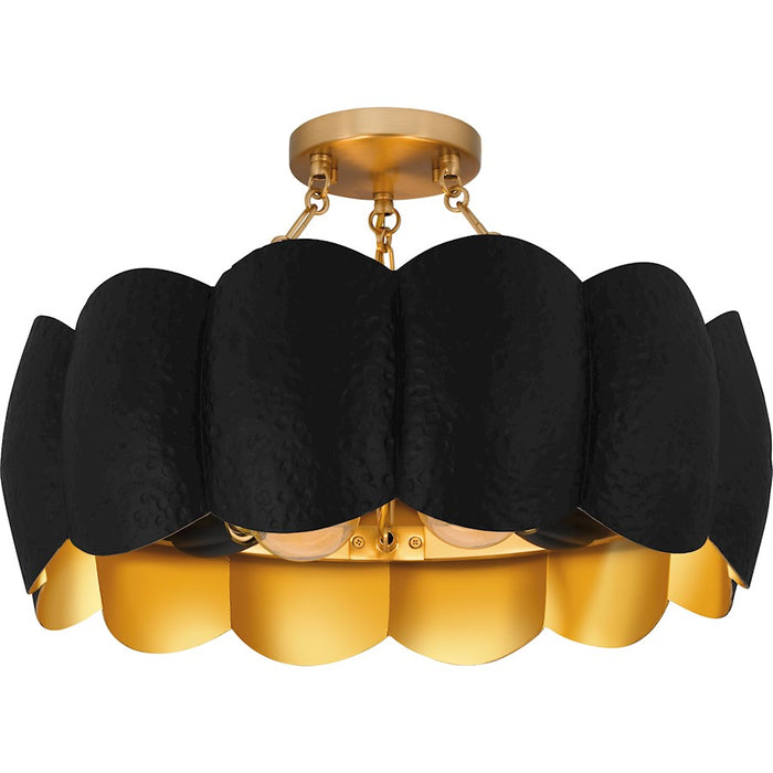 Quoizel Santana 4Light Semi-Flush Mount, Matte Black/Metal
