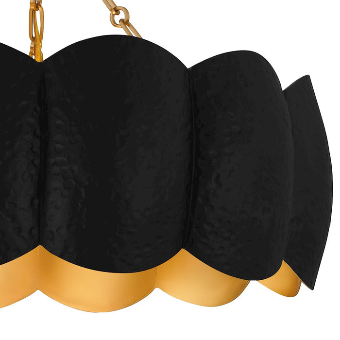 Quoizel Santana 4Light Semi-Flush Mount, Matte Black/Metal