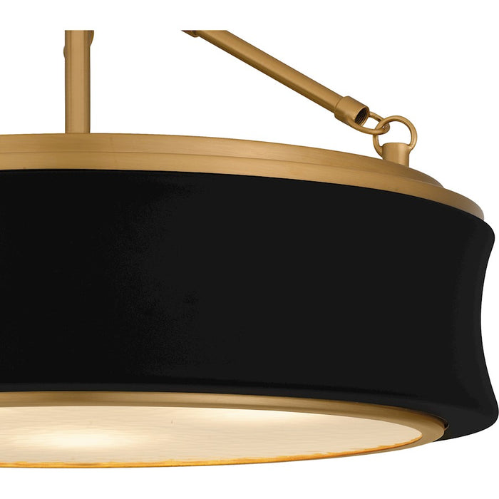 Quoizel Dylan 3Lt Semi-Flush Mount, Black/Clear Textured