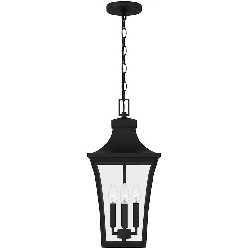 Quoizel Quentin 4Light 21" Outdoor Lantern, Earth Black/Clear Glass