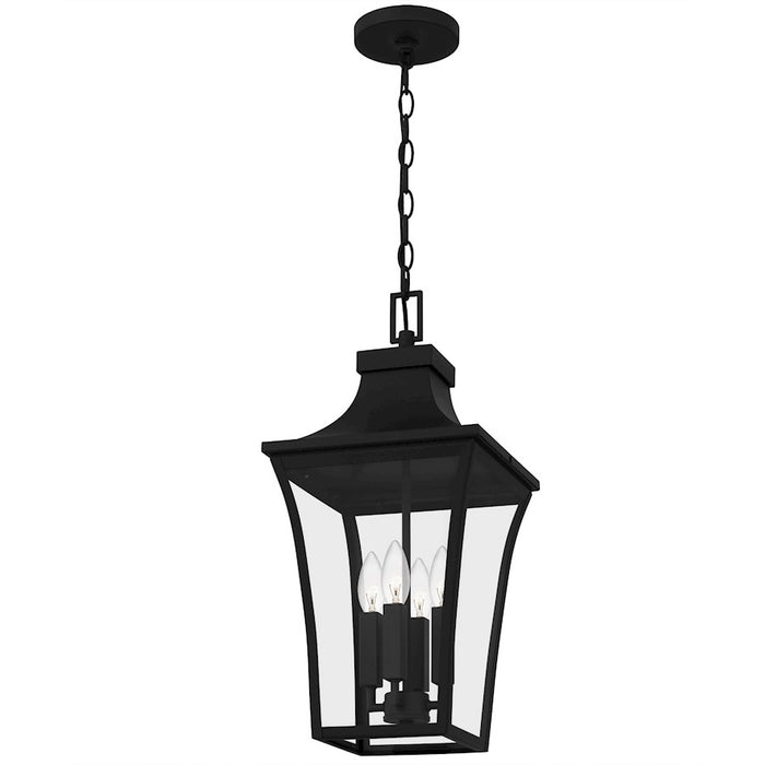 Quoizel Quentin 4Light 21" Outdoor Lantern, Earth Black/Clear Glass