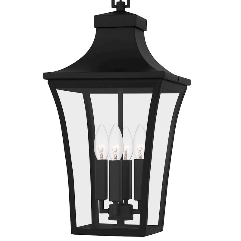 Quoizel Quentin 4Light 21" Outdoor Lantern, Earth Black/Clear Glass