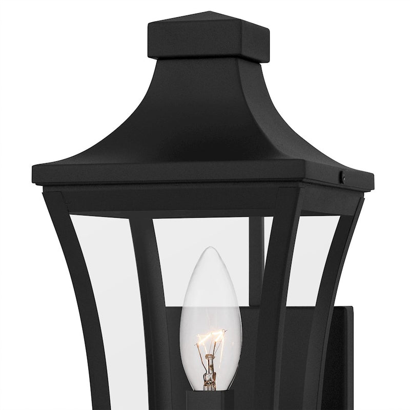 Quoizel Quentin 1Light Outdoor Lantern, Earth Black/Clear Glass