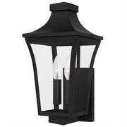 Quoizel Quentin 2Light Outdoor Lantern, Earth Black/Clear Glass - QTN8408EK