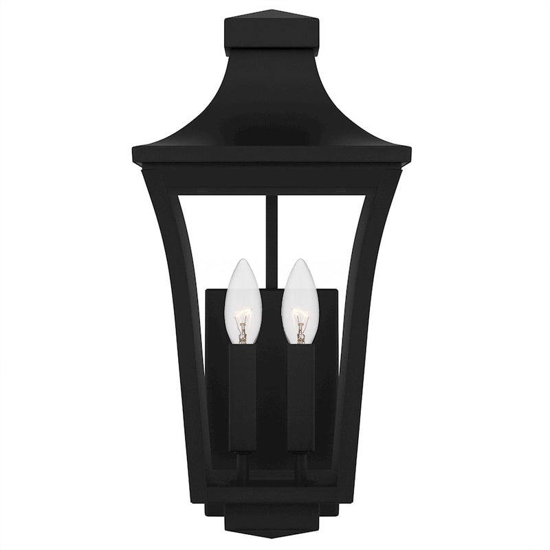 Quoizel Quentin 2Light Outdoor Lantern, Earth Black/Clear Glass