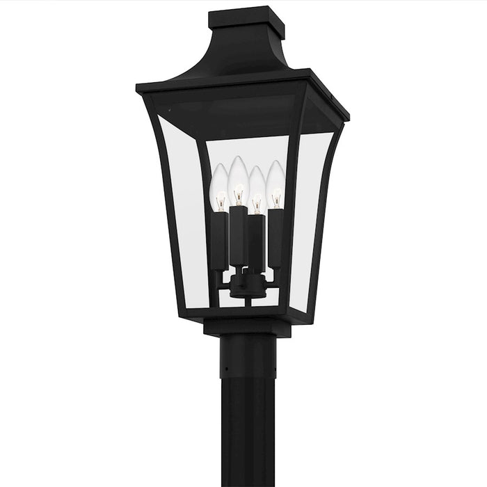 Quoizel Quentin 4Light 22" Outdoor Lantern, Earth Black/Clear Glass