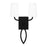 Quoizel O'Hare 2 Light Wall Sconce, Matte Black/White Linen