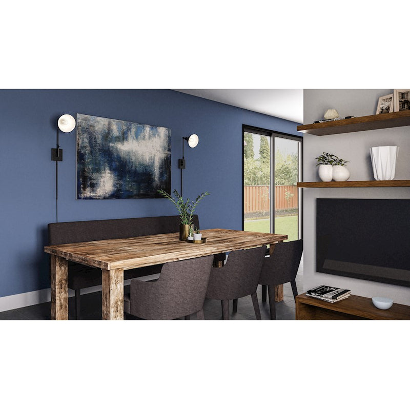Quoizel Wood 1 Light Wall Sconce, Matte Black/Metal