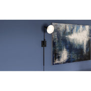 Quoizel Wood 1 Light Wall Sconce, Matte Black/Metal