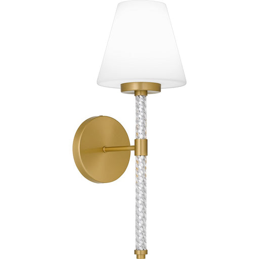 Quoizel Andrea 1 Light Wall Sconce, Brushed Gold/Opal Etched Glass - QW6752BRG