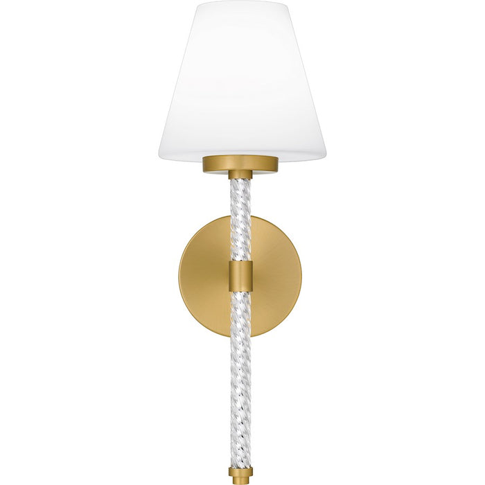 Quoizel Andrea 1 Light Wall Sconce, Brushed Gold/Opal Etched Glass