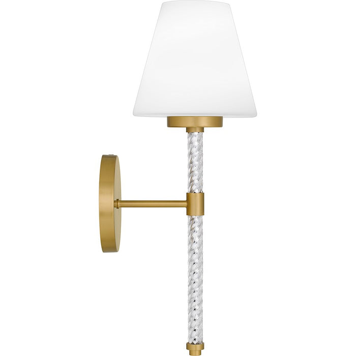 Quoizel Andrea 1 Light Wall Sconce, Brushed Gold/Opal Etched Glass