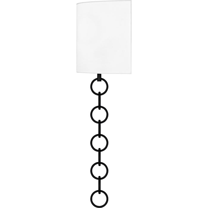 Quoizel Baynes 2Light Wall Sconce, Matte Black/White Fabric