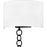 Quoizel Baynes 2Light Wall Sconce, Matte Black/White Fabric