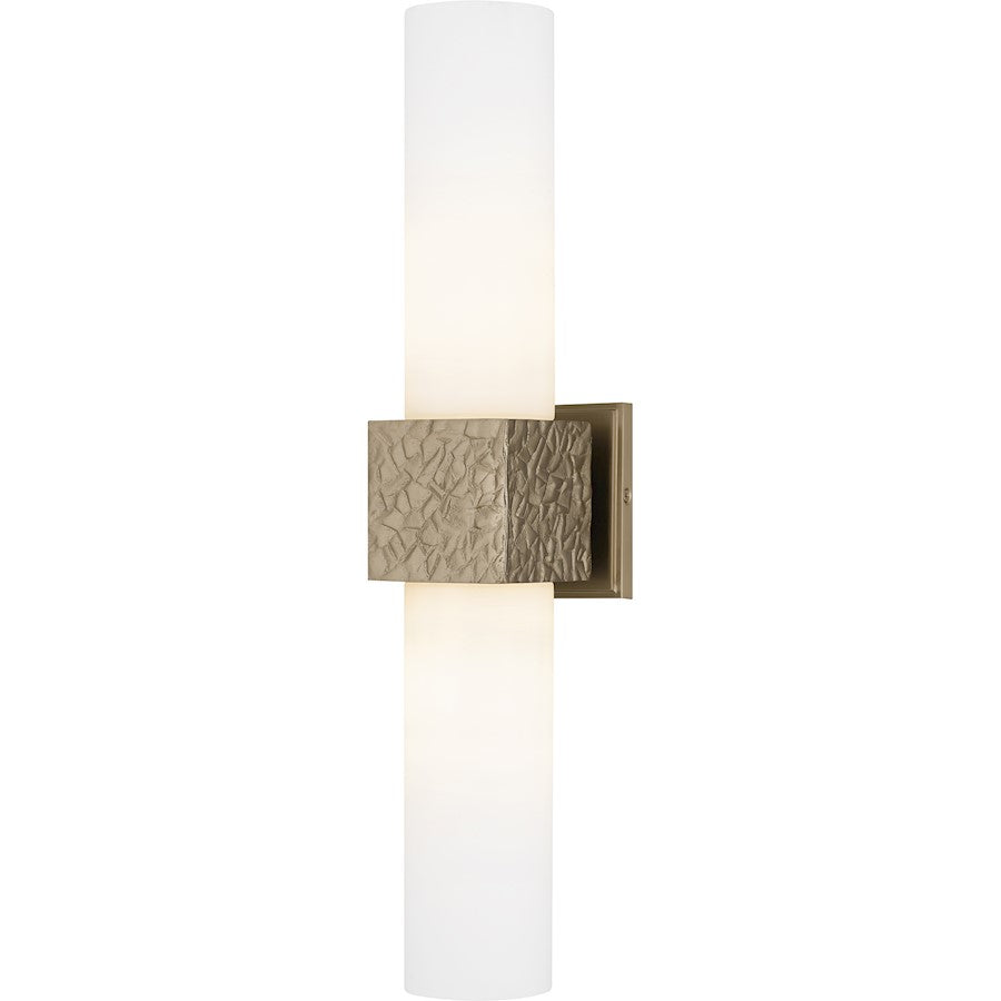 Quoizel Arline 2Light Wall Sconce, Bronze Gold/Opal Etched Glass - QW6800BGD