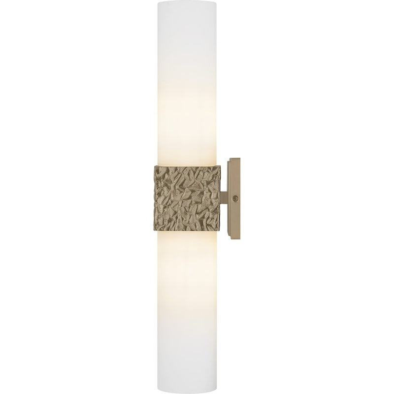 Quoizel Arline 2Light Wall Sconce, Bronze Gold/Opal Etched Glass