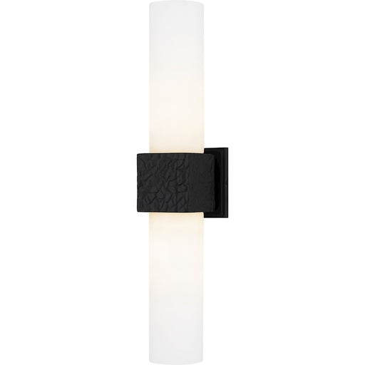Quoizel Arline 2Light Wall Sconce, Matte Black/Opal Etched Glass - QW6800MBK