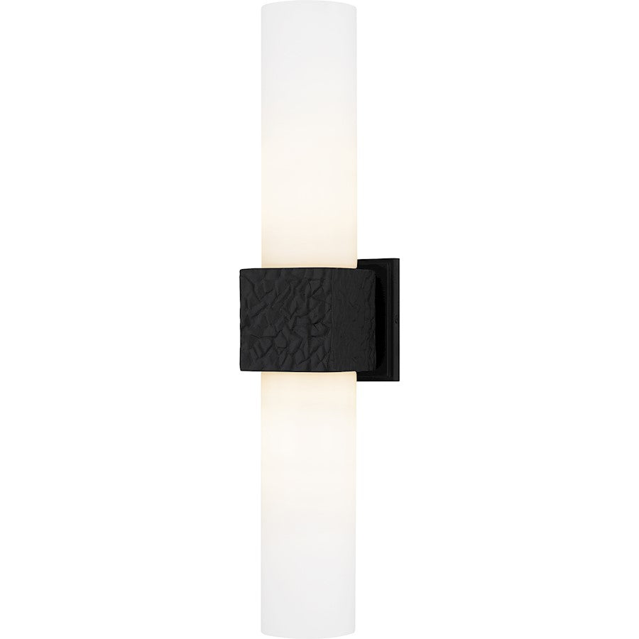 Quoizel Arline 2Light Wall Sconce, Matte Black/Opal Etched Glass - QW6800MBK