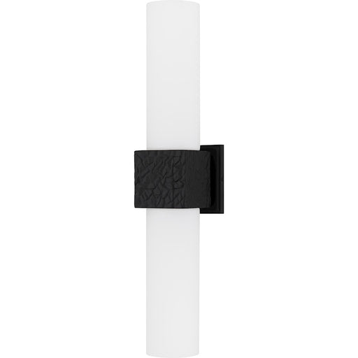 Quoizel Arline 2Light Wall Sconce, Matte Black/Opal Etched Glass