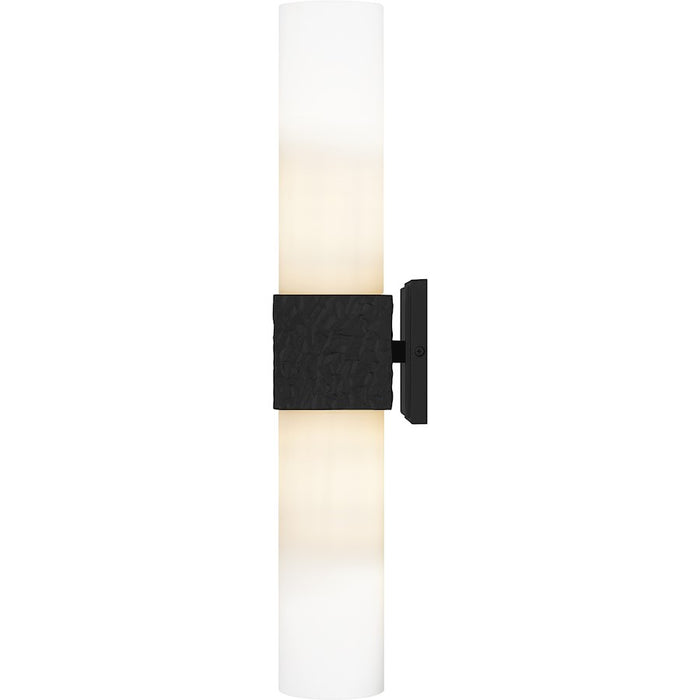 Quoizel Arline 2Light Wall Sconce, Matte Black/Opal Etched Glass