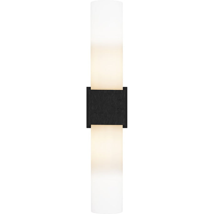 Quoizel Arline 2Light Wall Sconce, Matte Black/Opal Etched Glass