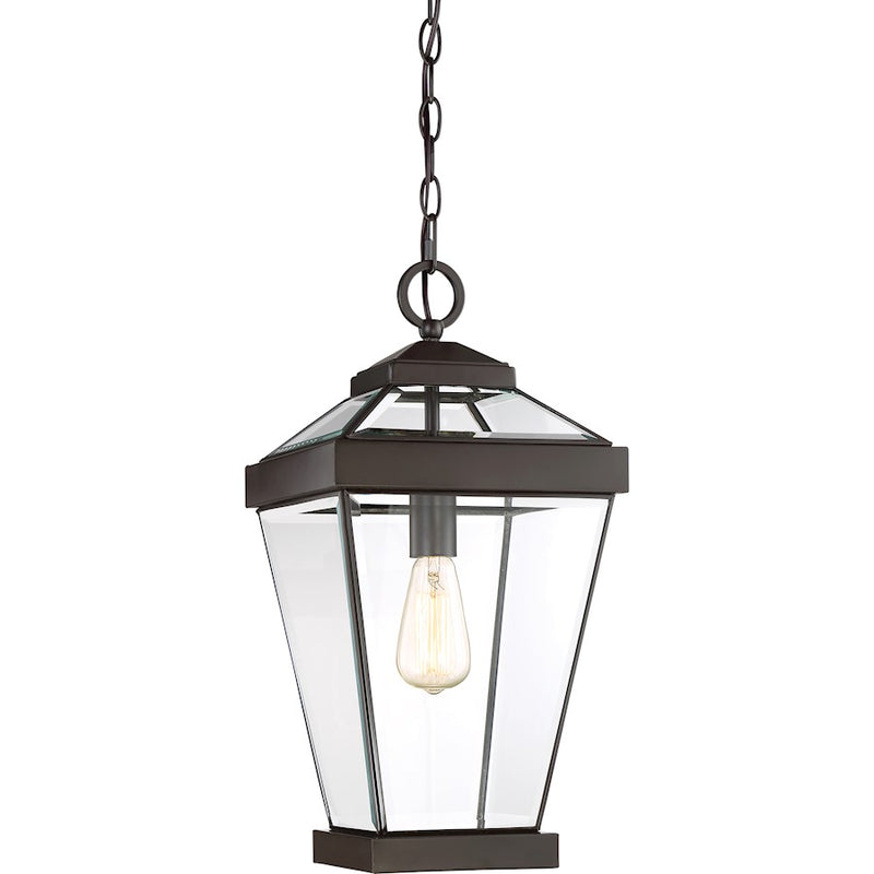 Quoizel Ravine 1 Lt 150W Outdoor Hanging Lantern, Lg, Western Bronze
