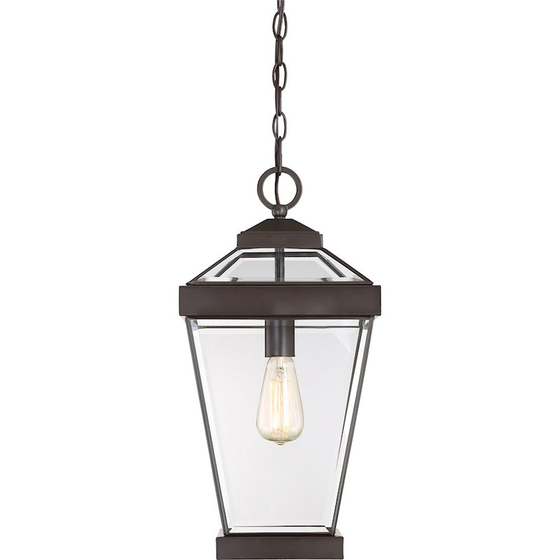 Quoizel Ravine 1 Lt 150W Outdoor Hanging Lantern, Lg, Western Bronze
