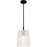 Quoizel Gray 1Lt Mini Pendant, Black/Clear Ribbed Sandblasted - RAY1510MBK