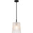 Quoizel Gray 1Lt Mini Pendant, Black/Clear Ribbed Sandblasted