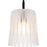 Quoizel Gray 1Lt Mini Pendant, Black/Clear Ribbed Sandblasted