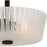 Quoizel Gray 3Lt Semi-Flush Mount, Black/Clear Ribbed Sandblasted