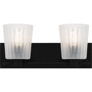 Quoizel Gray 2Lt Bath Light, Black/Clear Ribbed Sandblasted - RAY8616MBK