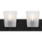 Quoizel Gray 4Lt Bath Light, Black/Clear Ribbed Sandblasted