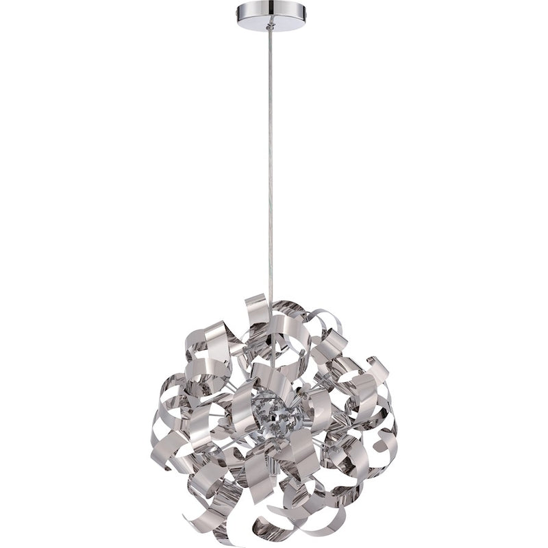 Quoizel Ribbons 5 Light Pendant in Polished Chrome