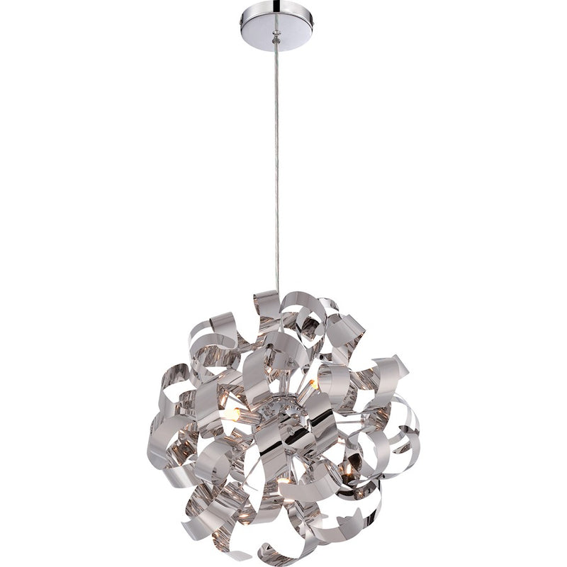 Quoizel Ribbons 5 Light Pendant in Polished Chrome