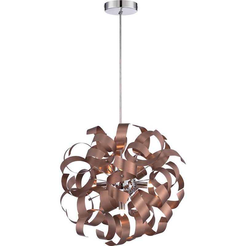 Quoizel Ribbons Pendant, Satin Copper