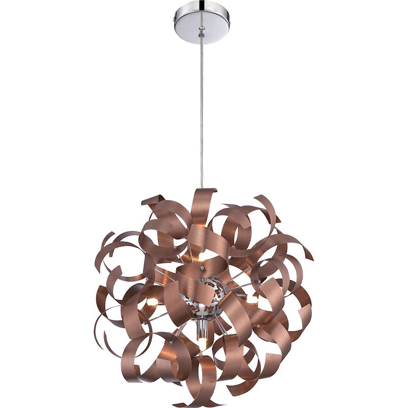 Quoizel Ribbons Pendant, Satin Copper