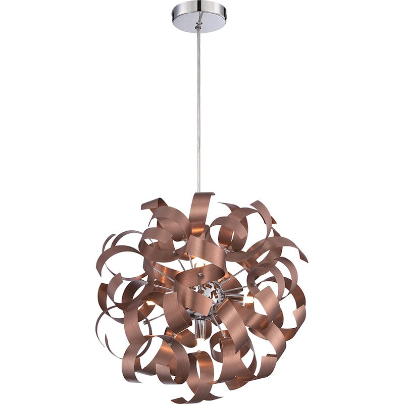 Quoizel Ribbons Pendant, Satin Copper