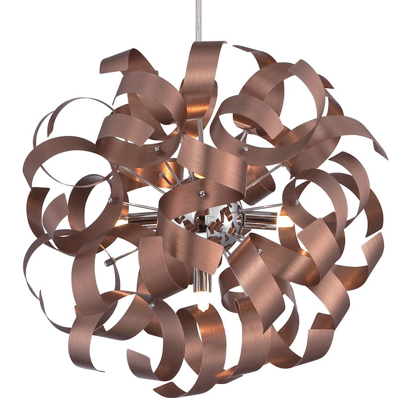 Quoizel Ribbons Pendant, Satin Copper