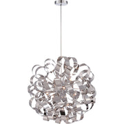 Quoizel Ribbons 23in 12-Light Pendant | Modern Polished Chrome Steel | Dining Room & Foyer | 23 x 23 x 23 in | Model RBN2823C
