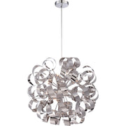 Quoizel Ribbons 23in 12-Light Pendant | Modern Polished Chrome Steel | Dining Room & Foyer | 23 x 23 x 23 in | Model RBN2823C