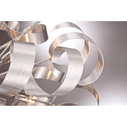 Quoizel Ribbons 15in 1-Light Pendant | Contemporary Chrome and White Etched Glass | Kitchen Island & Dining Room | 15 x 22 x 15 in | Model RBN2823MN