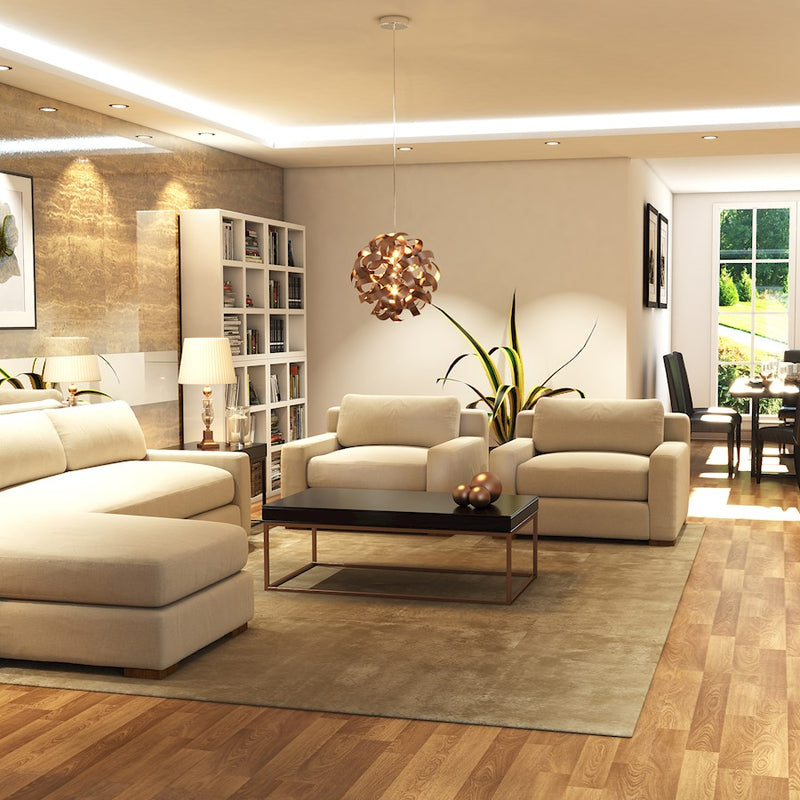 Quoizel Ribbons 23in 12-Light Pendant | Modern Satin Copper Swirl Metal | Dining Room & Entryway | 23 x 23 in | Model RBN2823SG