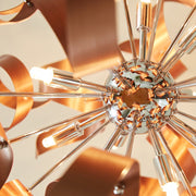 Quoizel Ribbons 23in 12-Light Pendant | Modern Satin Copper Swirl Metal | Dining Room & Entryway | 23 x 23 in | Model RBN2823SG