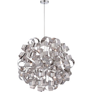 Quoizel Ribbons 31in 12-Light Pendant | Modern Polished Chrome Steel | Dining Room & Foyer | 31 x 31 x 31 in | Model RBN2831C