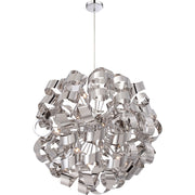 Quoizel Ribbons 31in 12-Light Pendant | Modern Polished Chrome Steel | Dining Room & Foyer | 31 x 31 x 31 in | Model RBN2831C