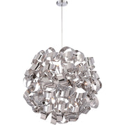 Quoizel Ribbons 31in 12-Light Pendant | Modern Polished Chrome Steel | Dining Room & Foyer | 31 x 31 x 31 in | Model RBN2831C
