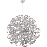 Quoizel Ribbons 31in 12-Light Pendant | Modern Millenia Steel | Dining Room & Foyer | 31 x 31 x 31 in | Model RBN2831MN