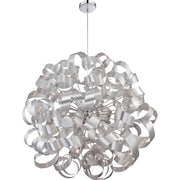 Quoizel Ribbons 31in 12-Light Pendant | Modern Millenia Steel | Dining Room & Foyer | 31 x 31 x 31 in | Model RBN2831MN